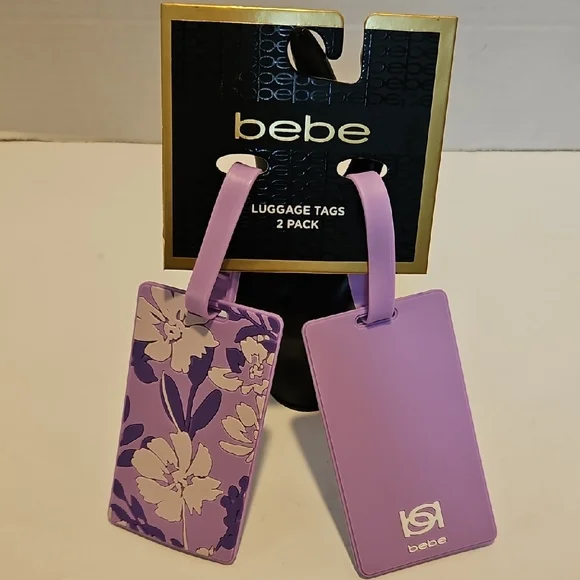 Bebe Purple Therapeutic Travel Pillow with matching luggage Tags.. - Picture 5 of 6